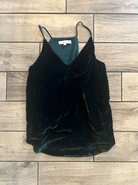 LOFT Deep Emerald Velvet Spaghetti-Strap Cami